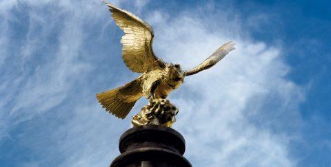 BC golden eagle statue